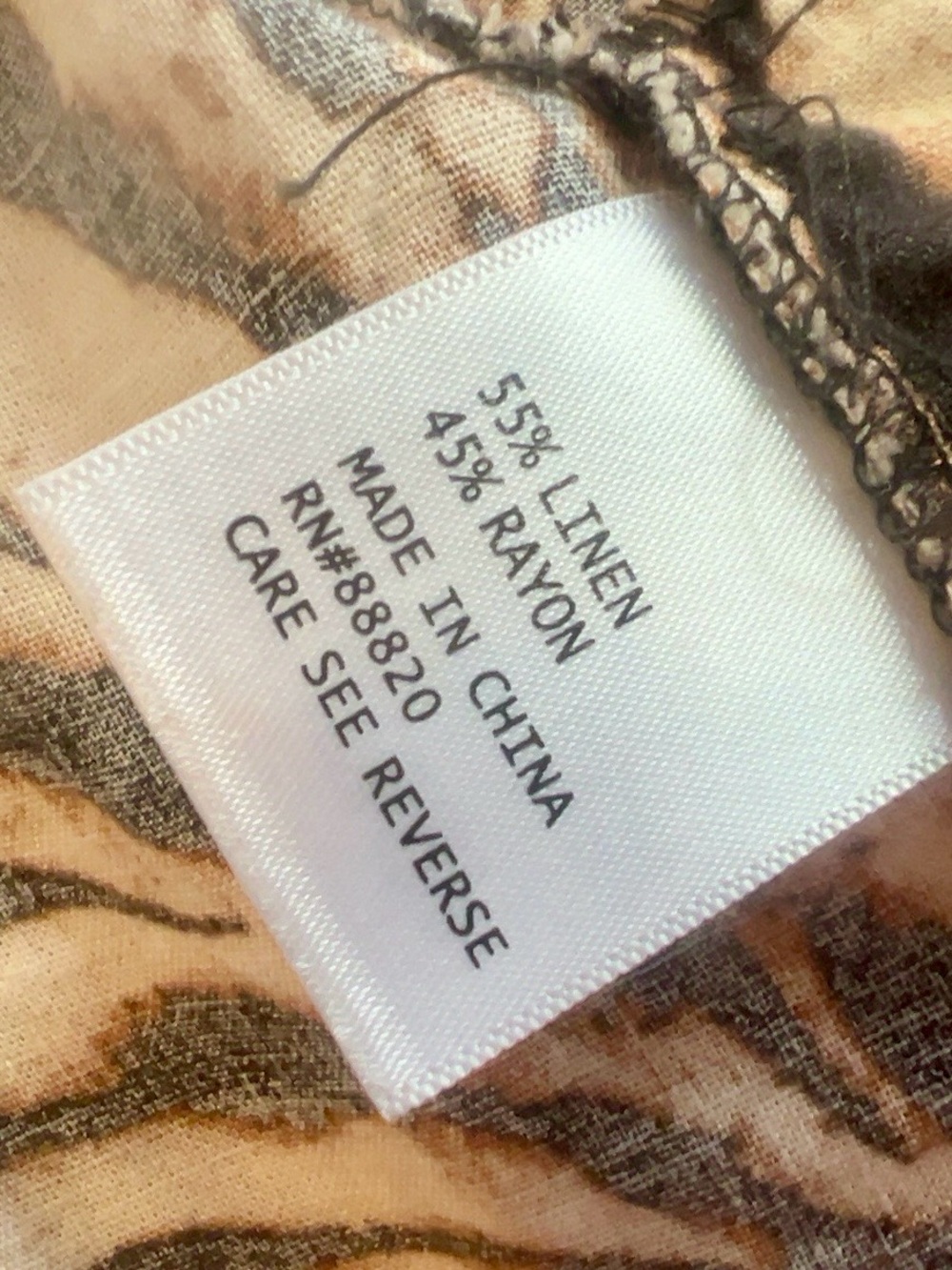 Christian Siriano New York Tiger Print Tie-Front Linen Blend Blouse S - Picture 6 of 6